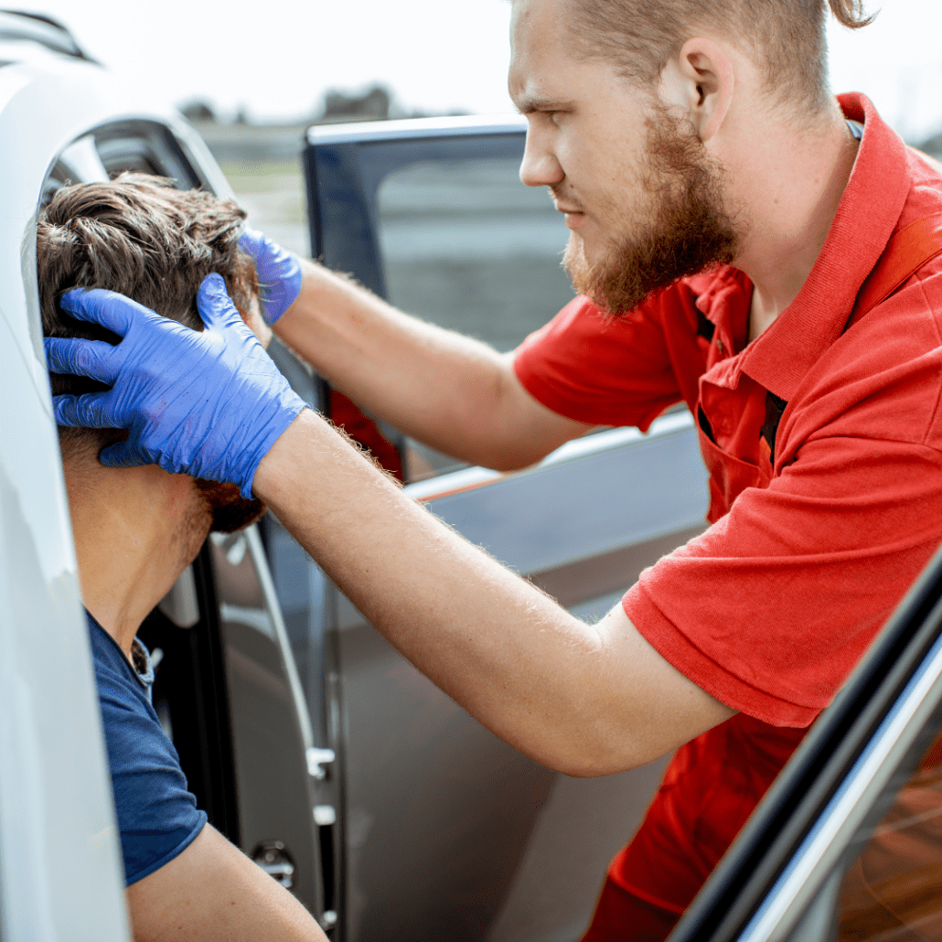 person getting treated for minor injury